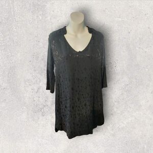 NWT MYNE ashley ann Black Lace 3/4 Length Sleeve Mini Dress ~sz 2